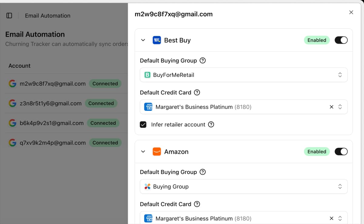 Email automation linking inboxes to tracked orders