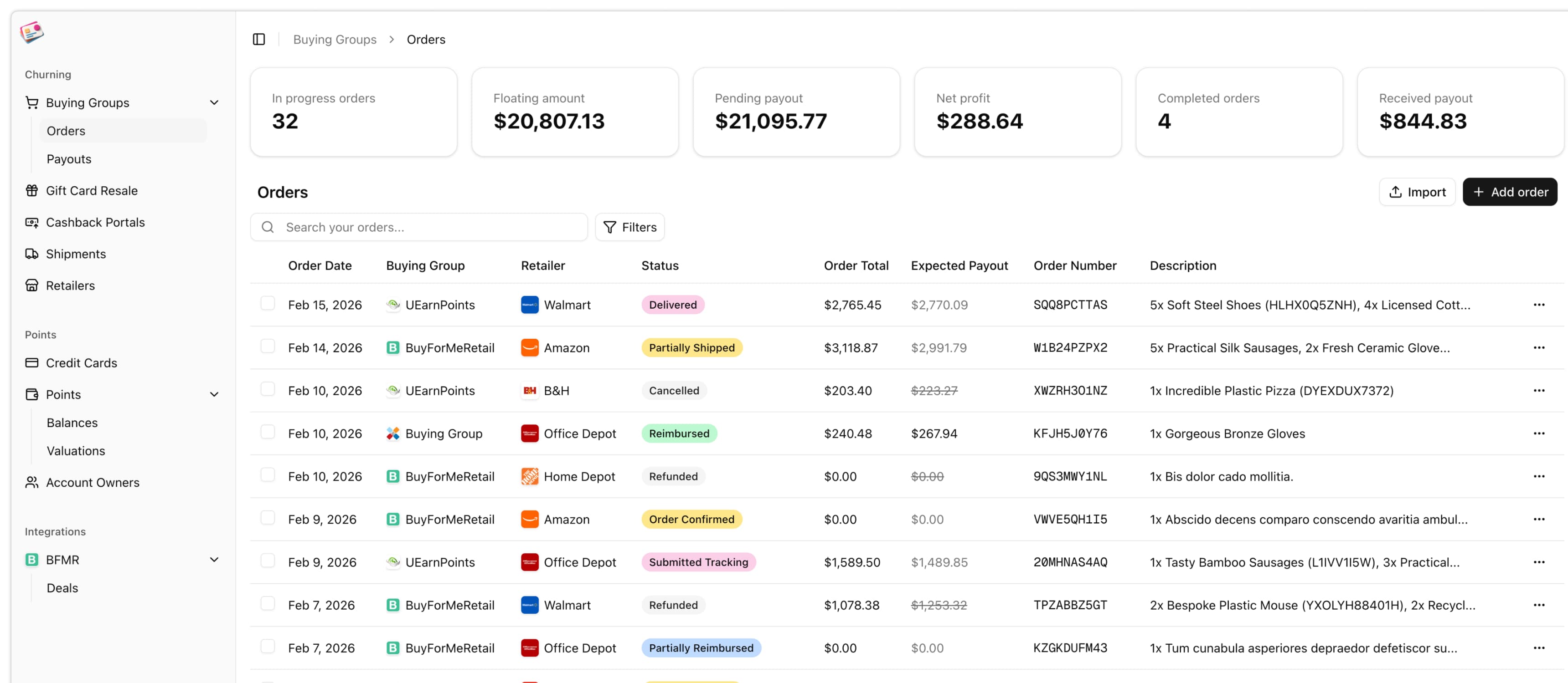 Churning Tracker dashboard